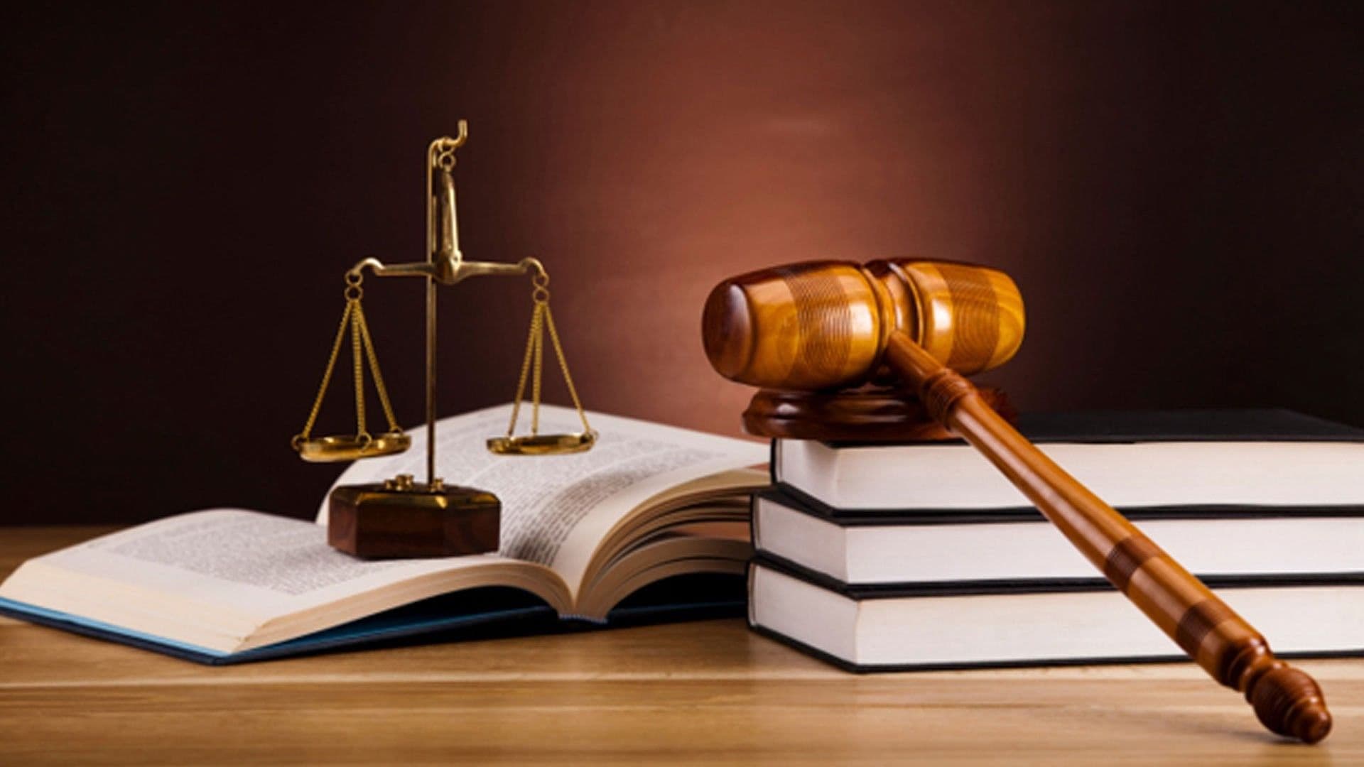 Law, balance, hammer, books